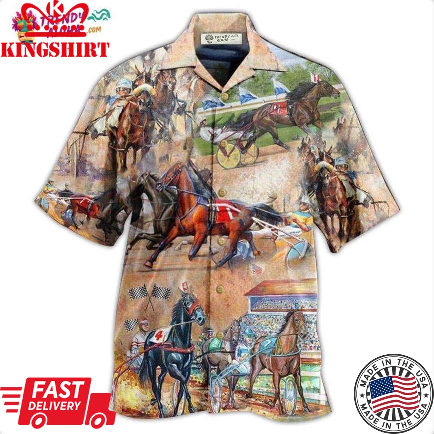 Horse Harness Racing On With Passion Hawaiian Shirt