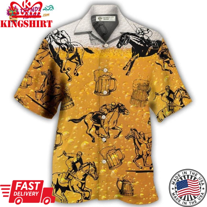 Horse Racing And Beer Hawaiian Shirt