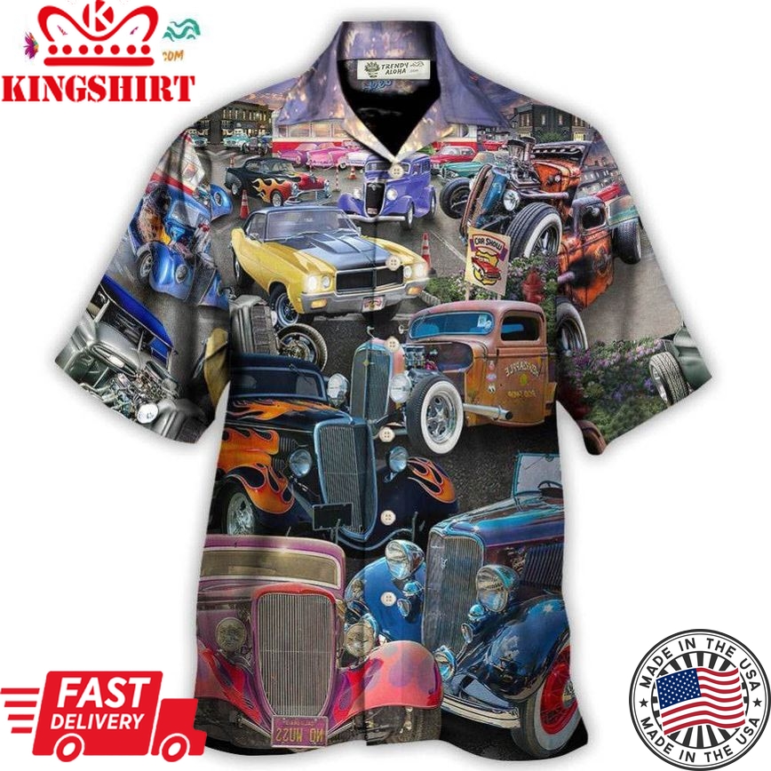 Hot Rod Diner Car Show Hawaiian Shirt