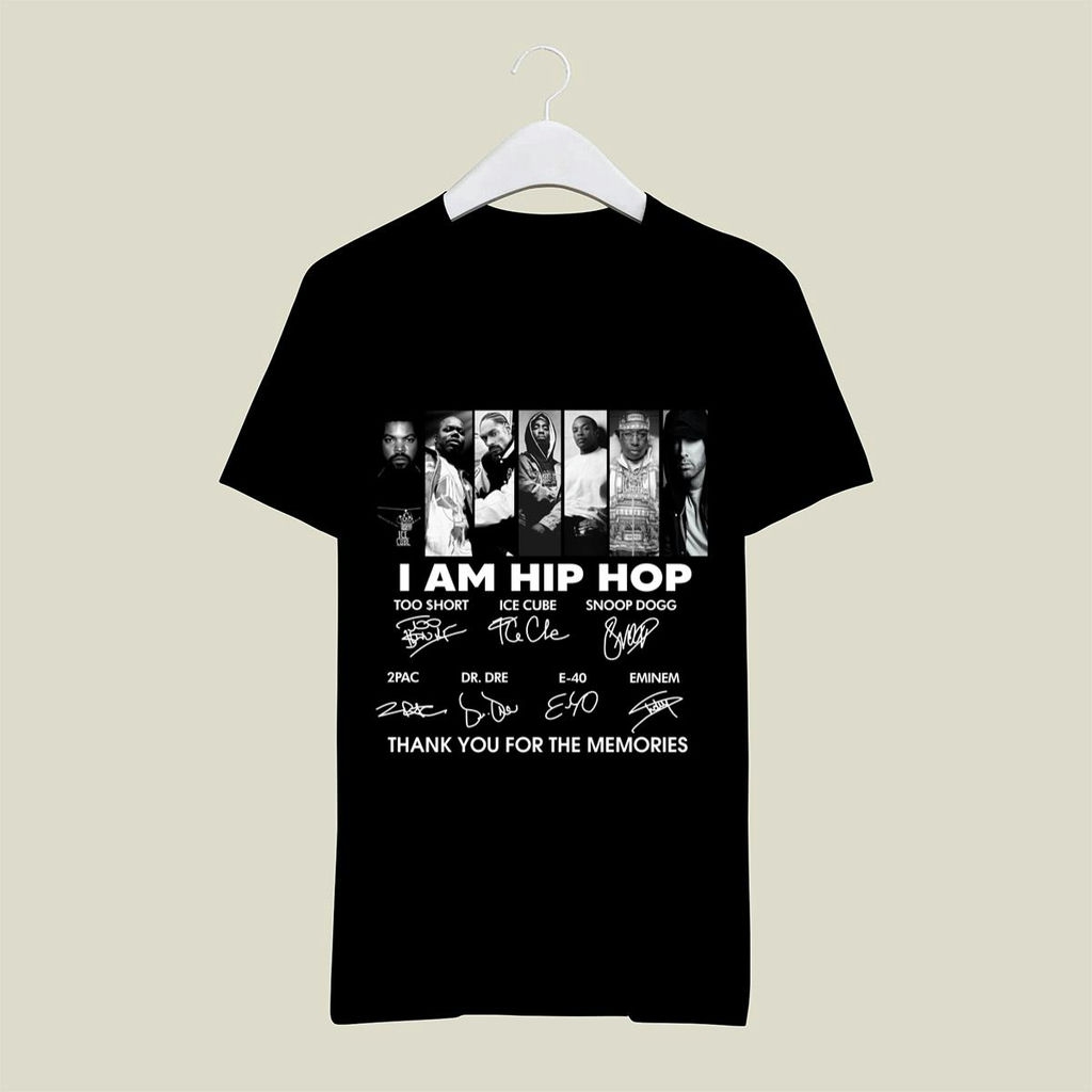 I Am Hip Hop Big Ice Cube Snoop Dogg 2pac Dr Dre Eazy Eminem Signatures T Shirt