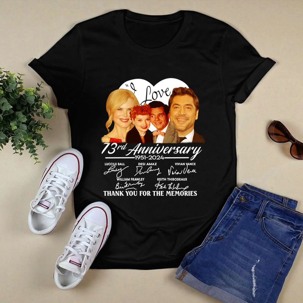 I Love Lucy 73rd Anniversary 1951 2024 Thank You For The Memories Signatures Shirt