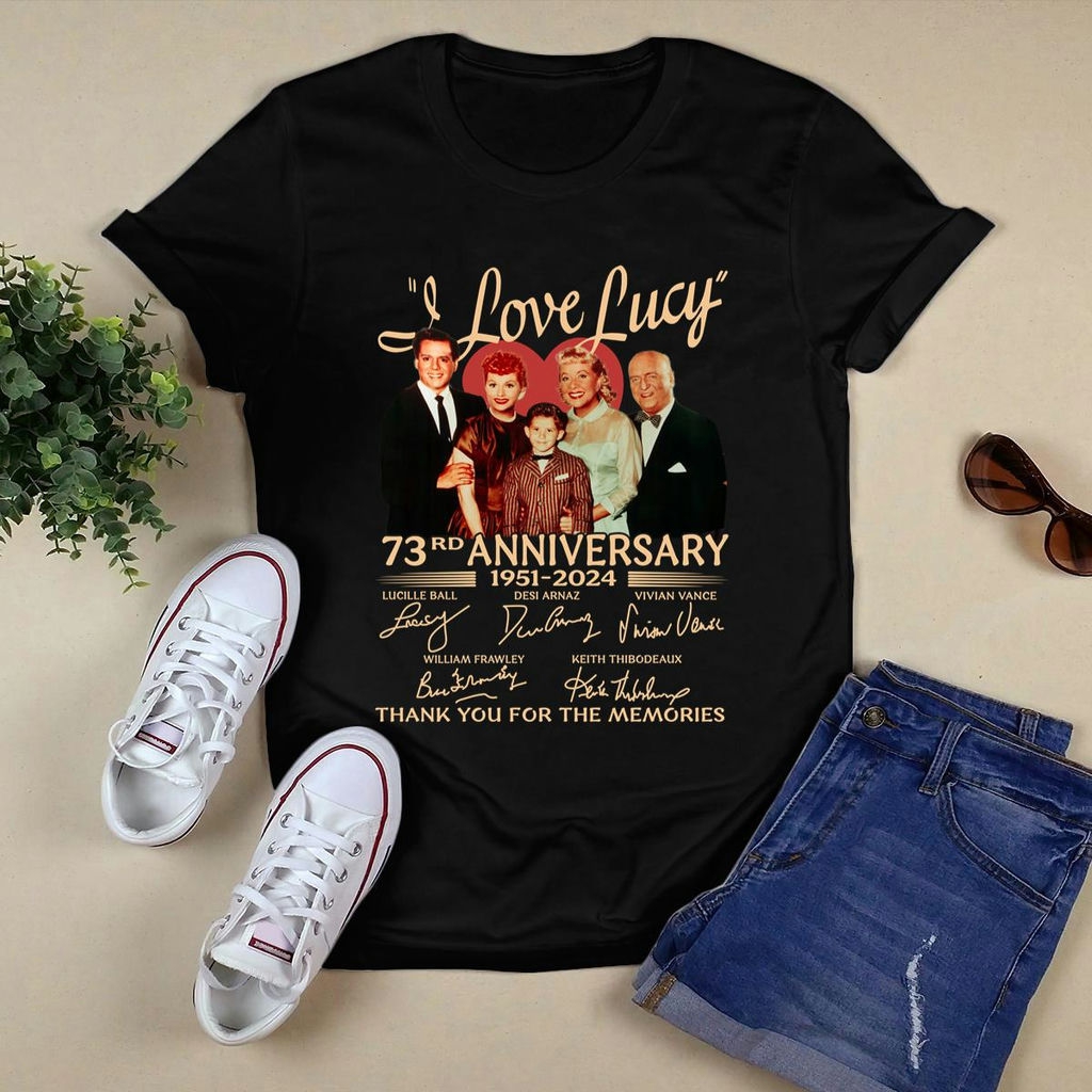 I Love Lucy 73rd Anniversary Thank You For The Memories Signatures Shirt