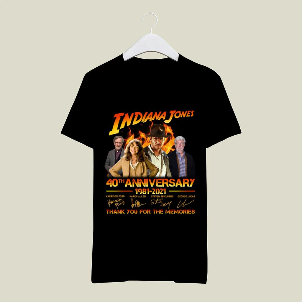 Indiana Jones 40th Anniversary 1981 2021 Signatures Thank You For The Memories Shirt