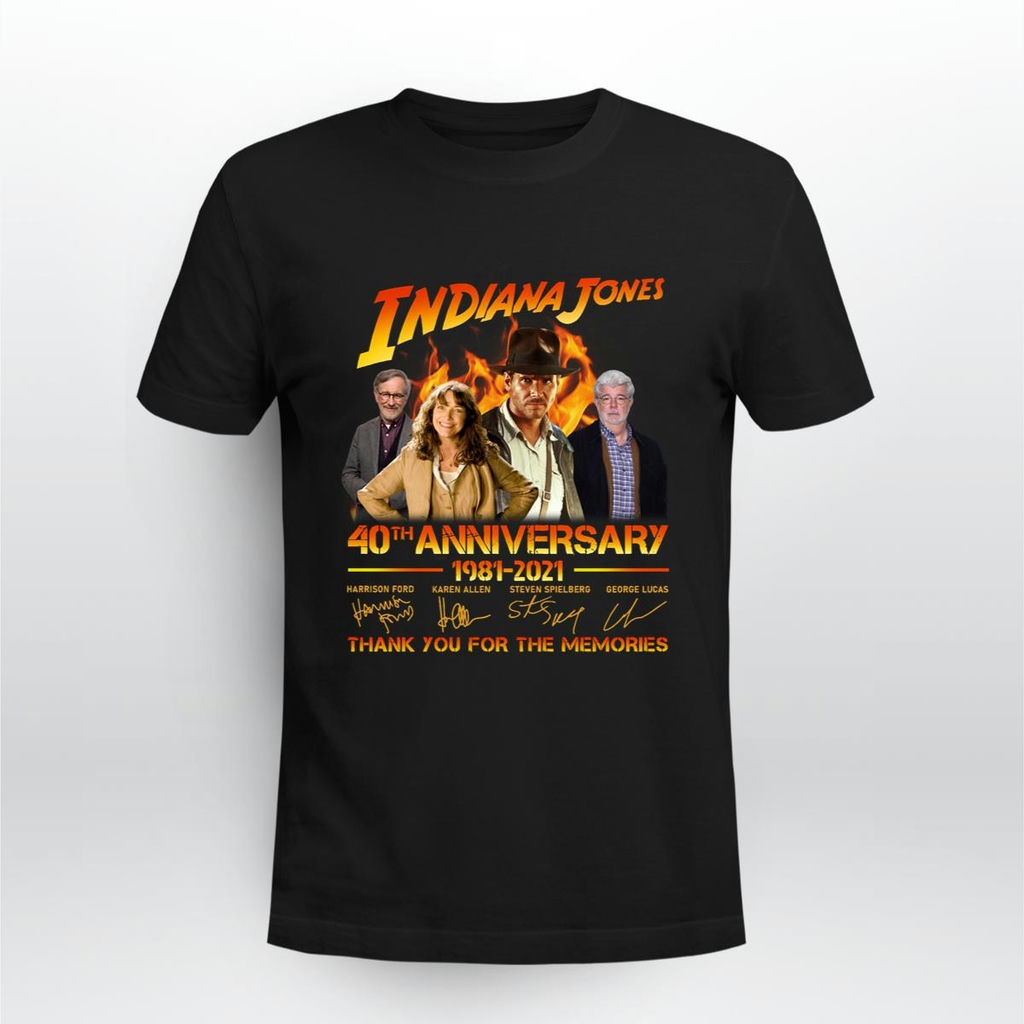 Indiana Jones 40th Anniversary 1981 2021 Signatures Thank You For The Memories Shirt