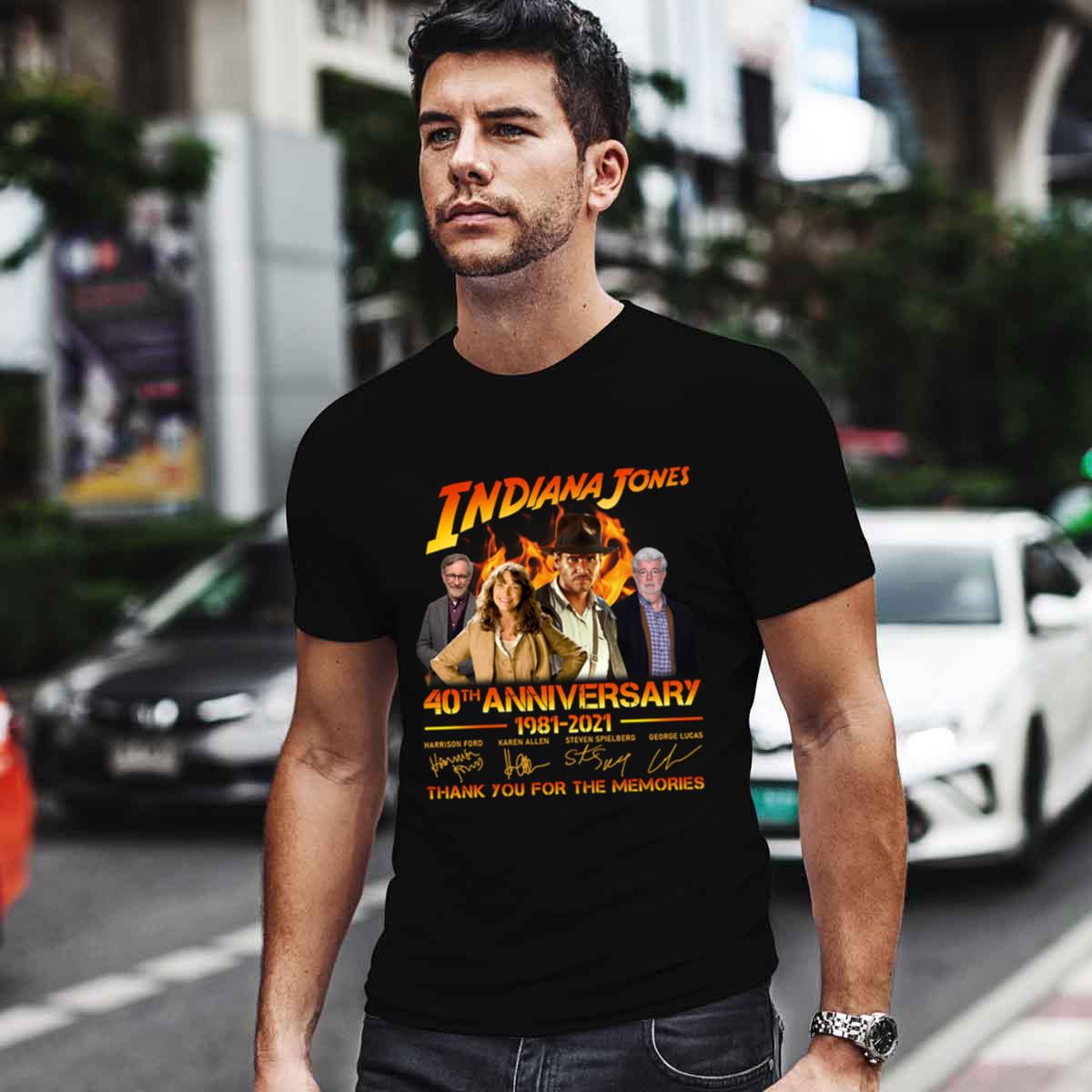 Indiana Jones 40th Anniversary 1981 2021 Signatures Thank You For The Memories Shirt