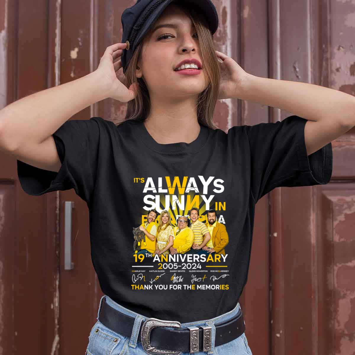 Its Always Sunny In Philadelphia 19th Anniversary 2005 2024 Thank You For The Memories Signatures Shirt