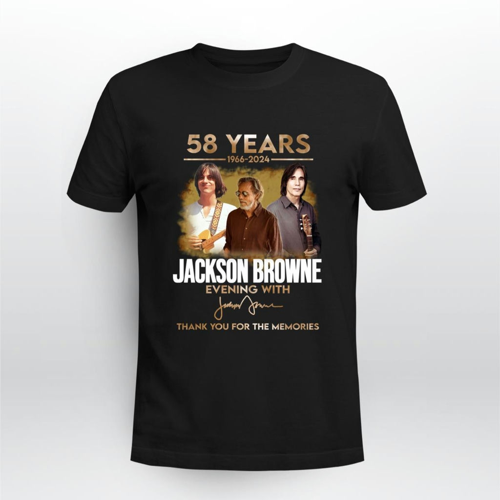 Jackson Browne 58 Years 1966 2024 Thank You For The Memories Signature T Shirt