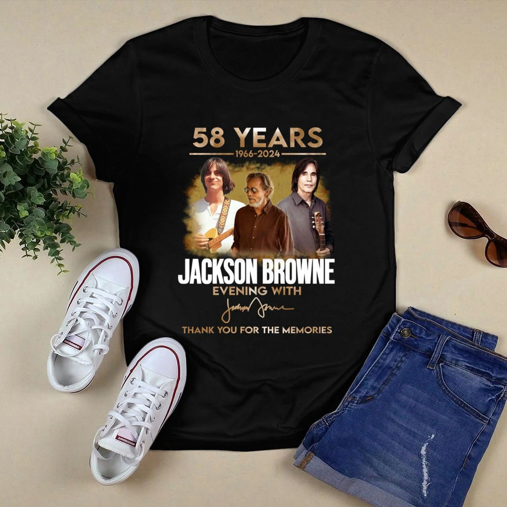 Jackson Browne 58 Years 1966 2024 Thank You For The Memories Signature T Shirt