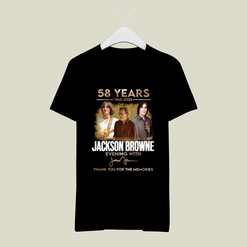 Jackson Browne 58 Years 1966 2024 Thank You For The Memories Signature T Shirt