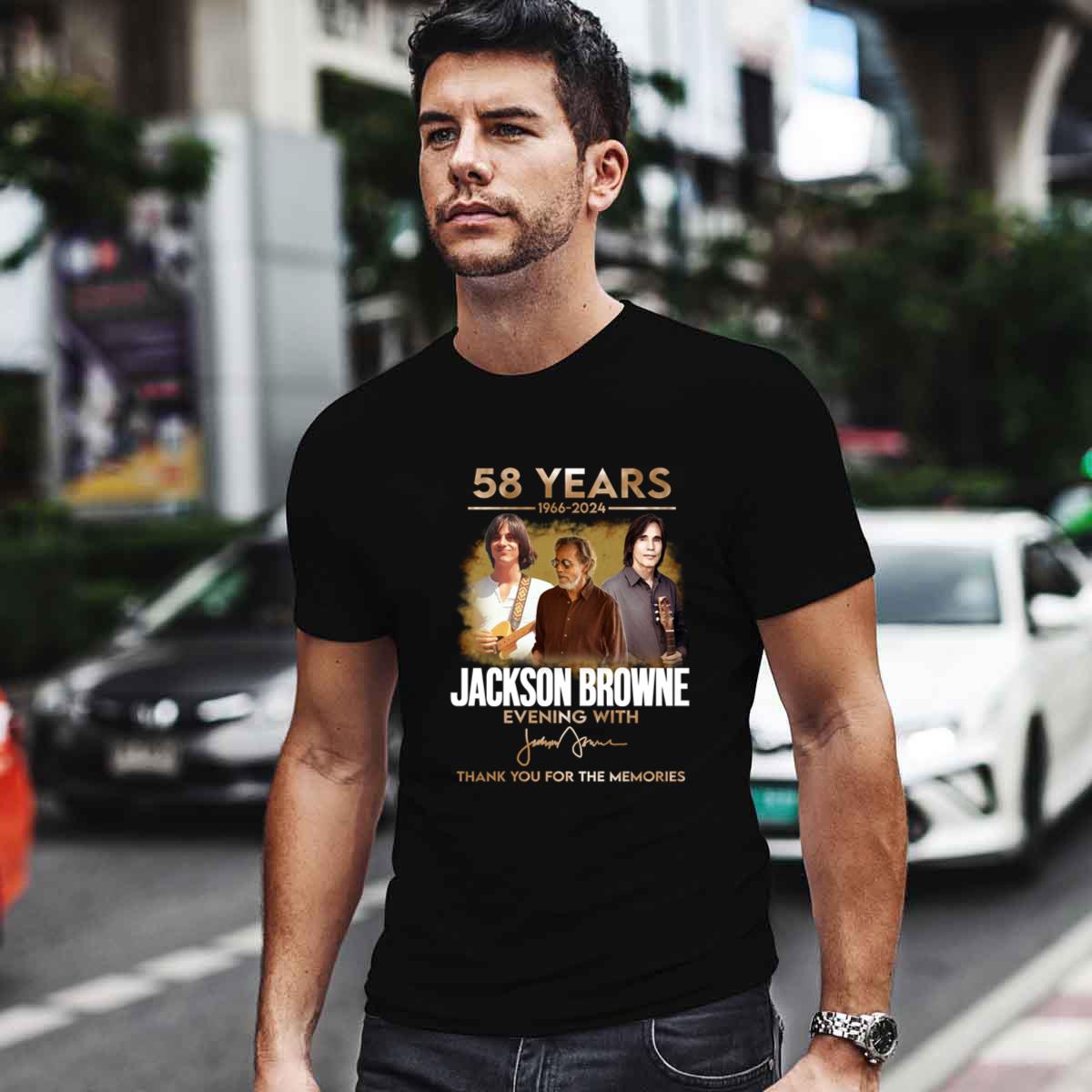 Jackson Browne 58 Years 1966 2024 Thank You For The Memories Signature T Shirt