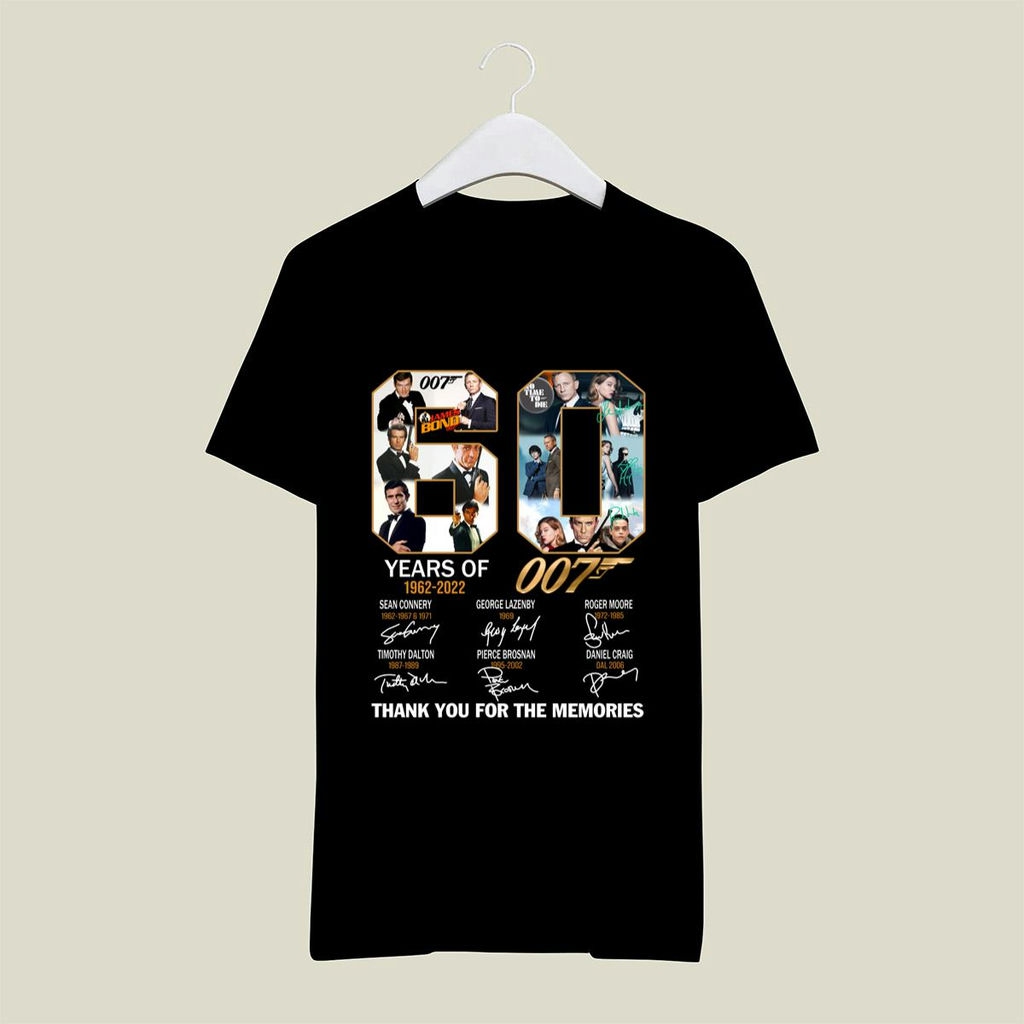 James Bond 007 60 Years Signatures Thank You For The Memories Shirt