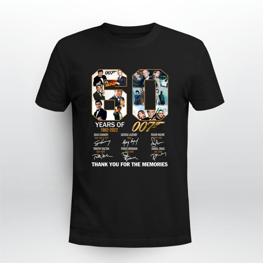 James Bond 007 60 Years Signatures Thank You For The Memories Shirt