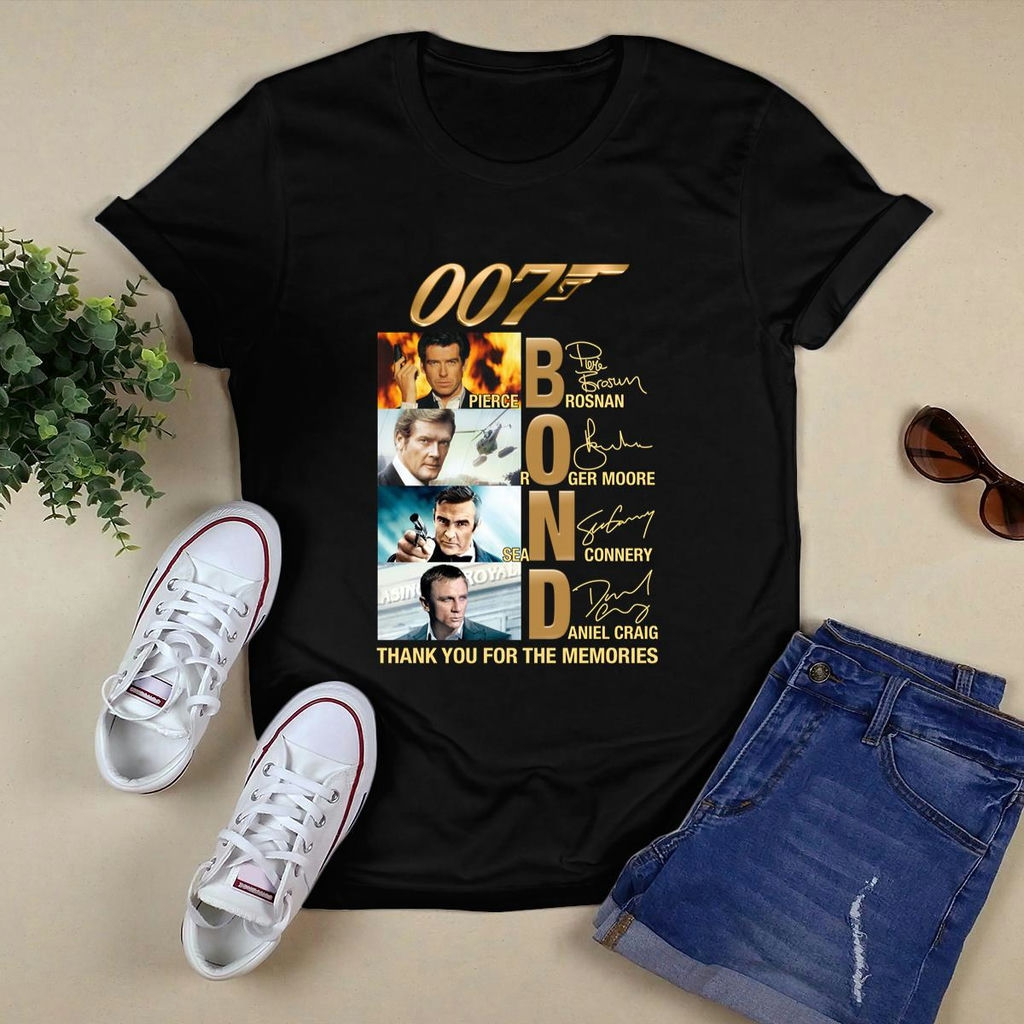 James Bond 007 Pierce Brosnan Roger Moore Sean Connery Daniel Craig Signatures Shirt