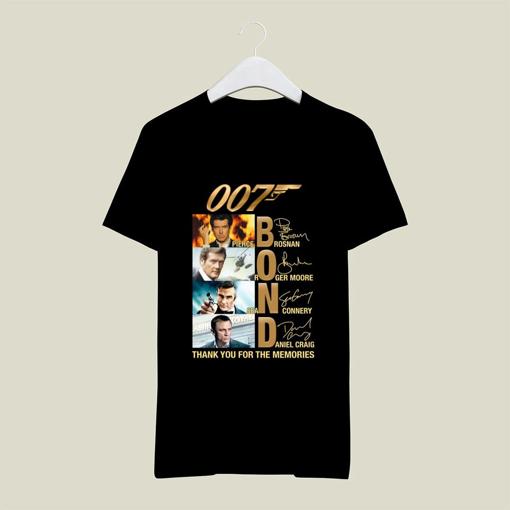 James Bond 007 Pierce Brosnan Roger Moore Sean Connery Daniel Craig Signatures Shirt