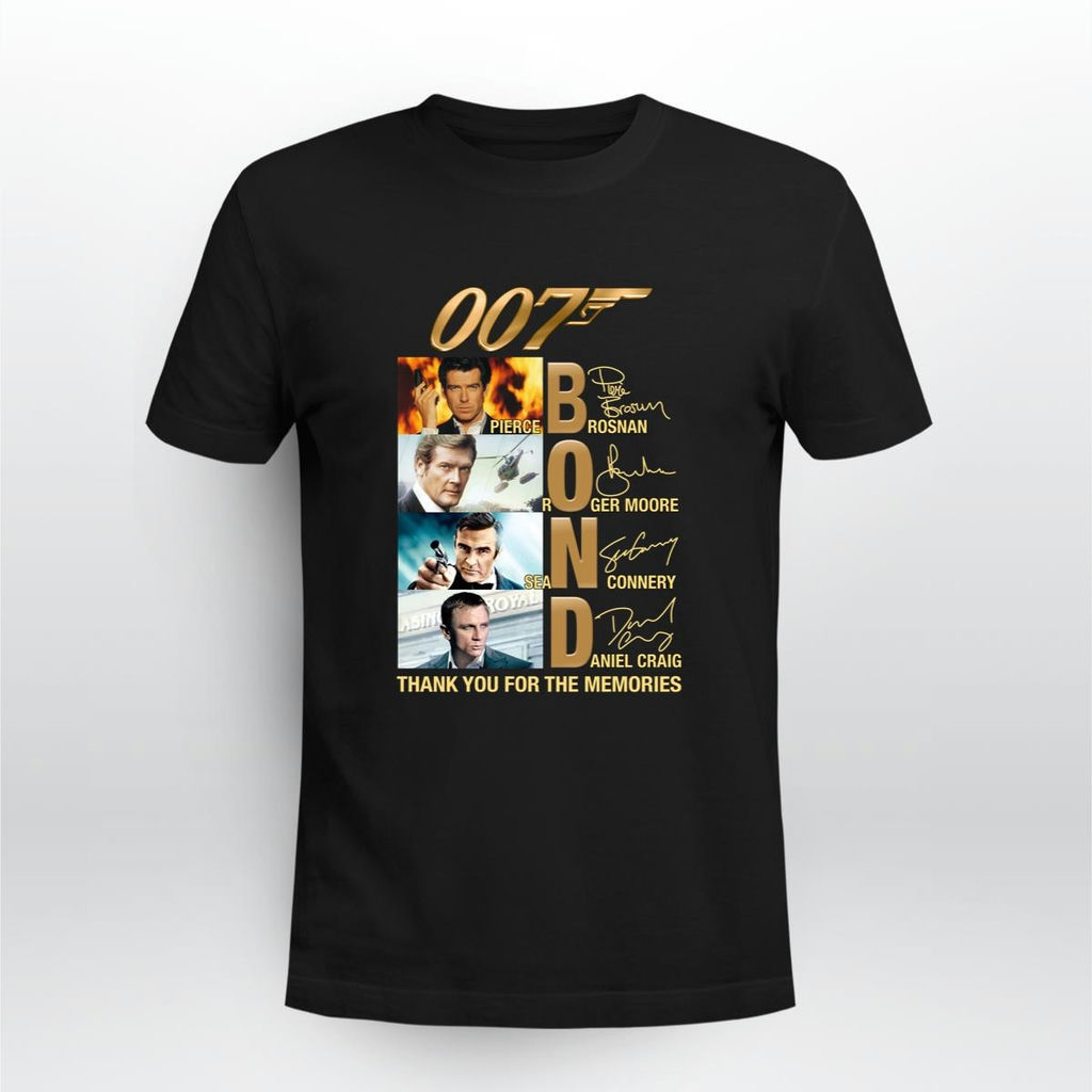 James Bond 007 Pierce Brosnan Roger Moore Sean Connery Daniel Craig Signatures Shirt