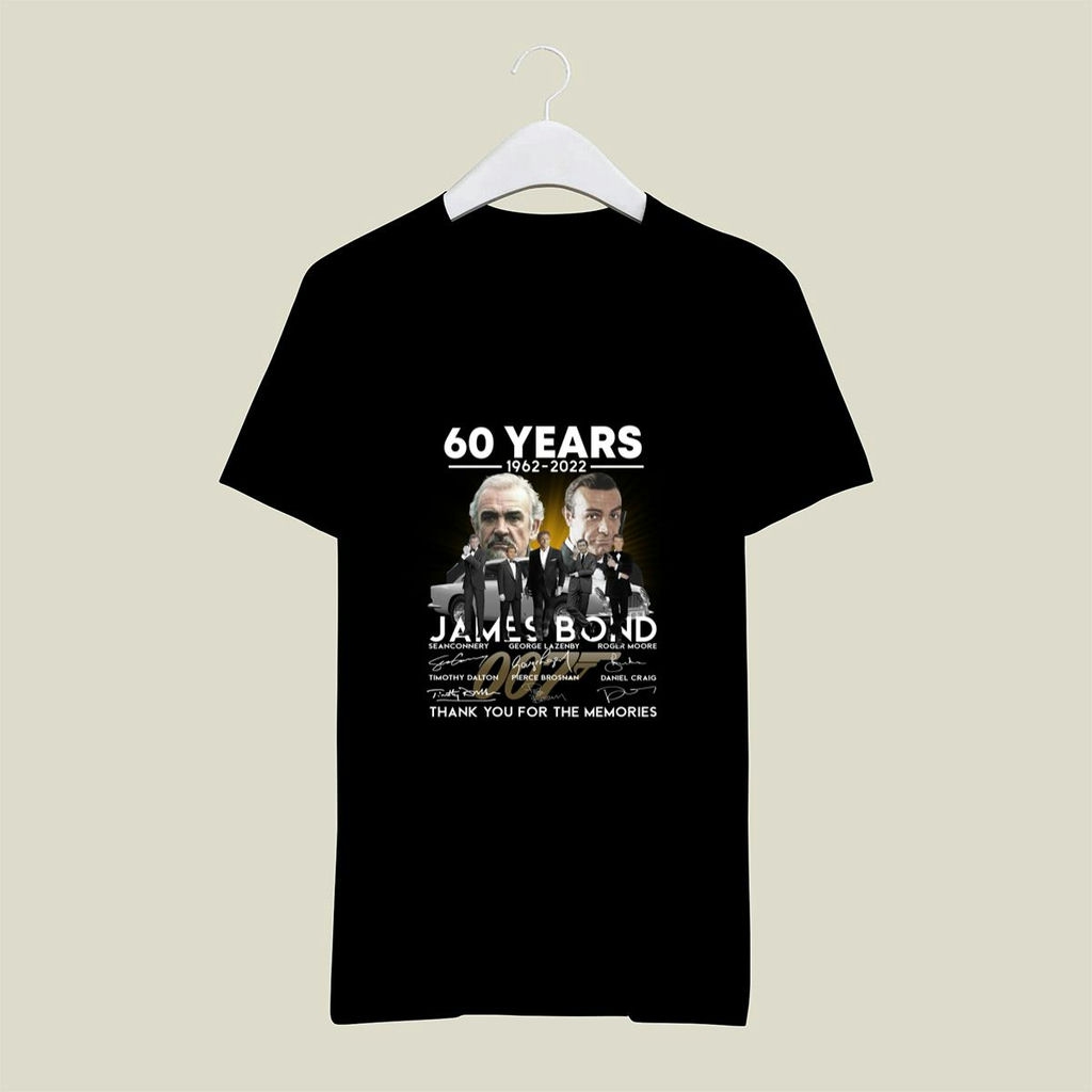 James Bond 60 Years 1962 2022 Signatures Thank You For The Memories Shirt