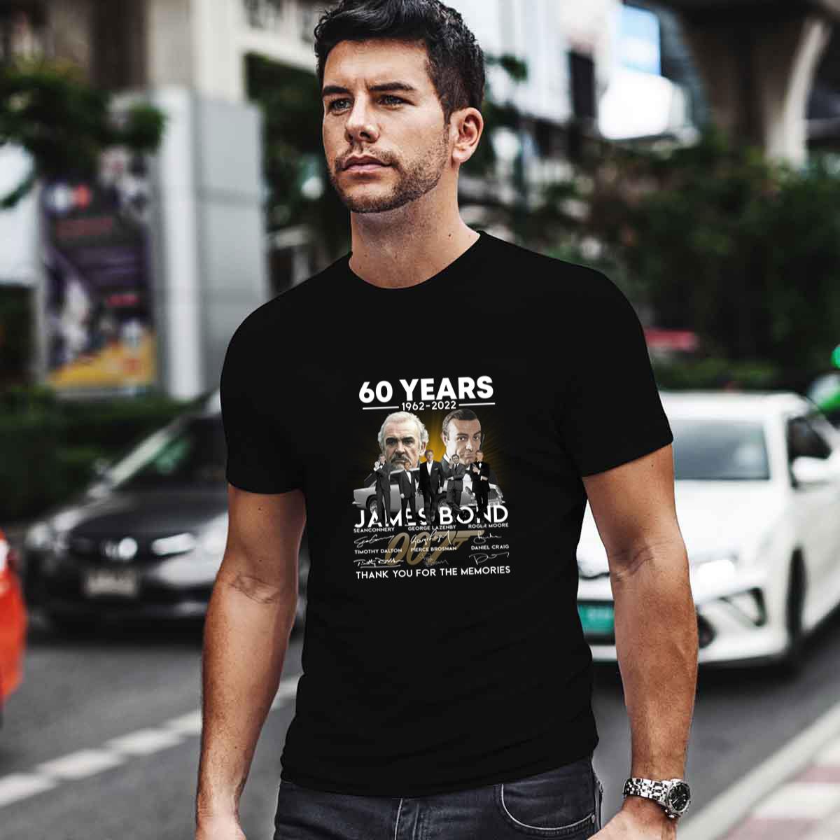 James Bond 60 Years 1962 2022 Signatures Thank You For The Memories Shirt