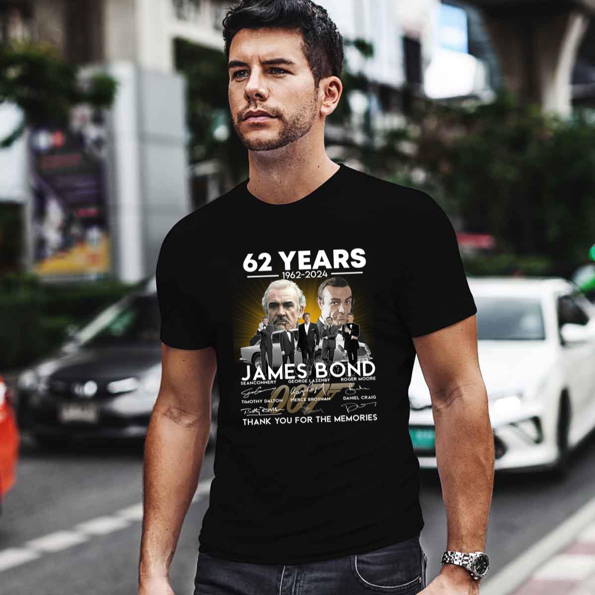 James Bond 62 Years 1962 2024 Signatures Thank You For The Memories Shirt