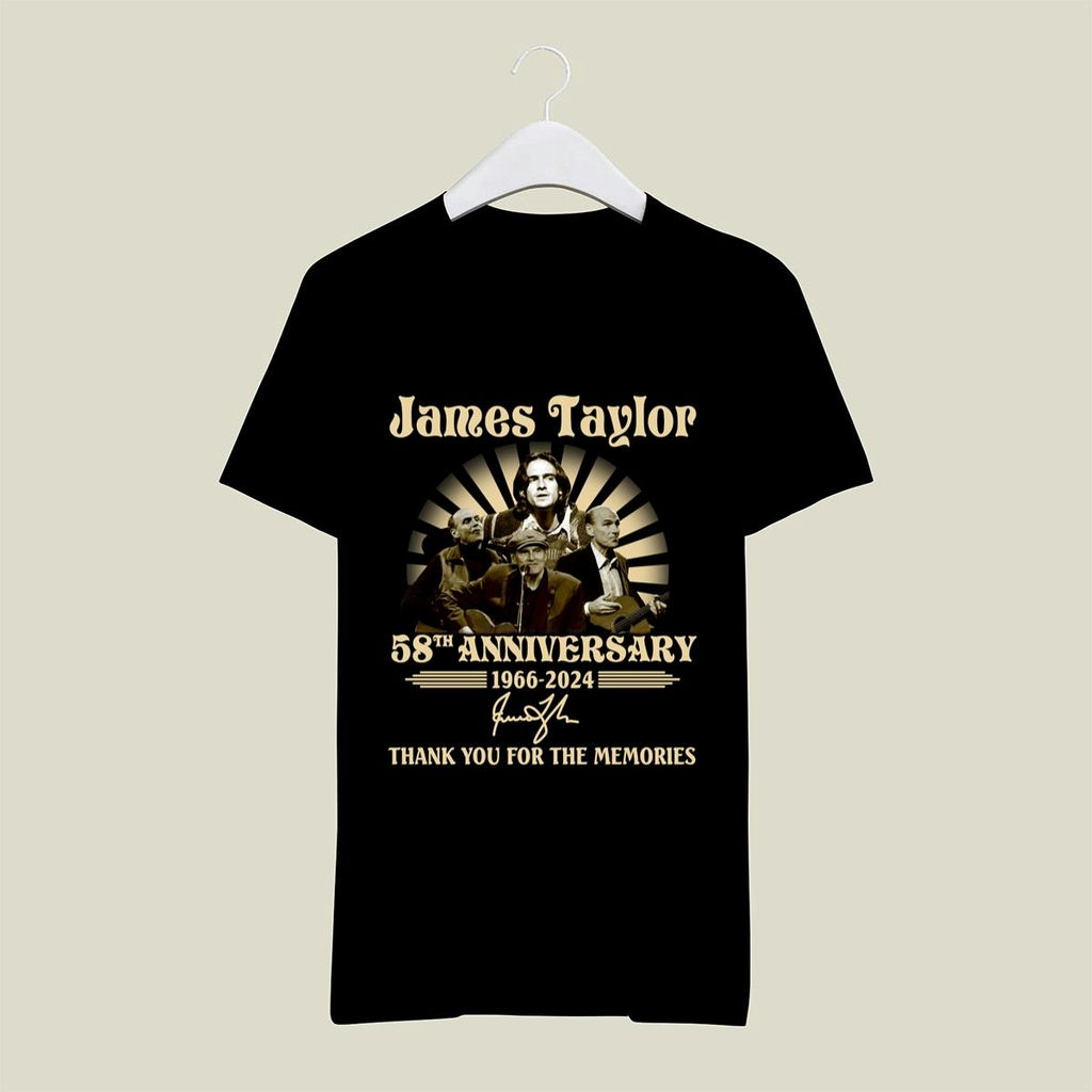 James Taylor 58th Anniversary 1966 2024 Signatures Thank You For The Memories T Shirt