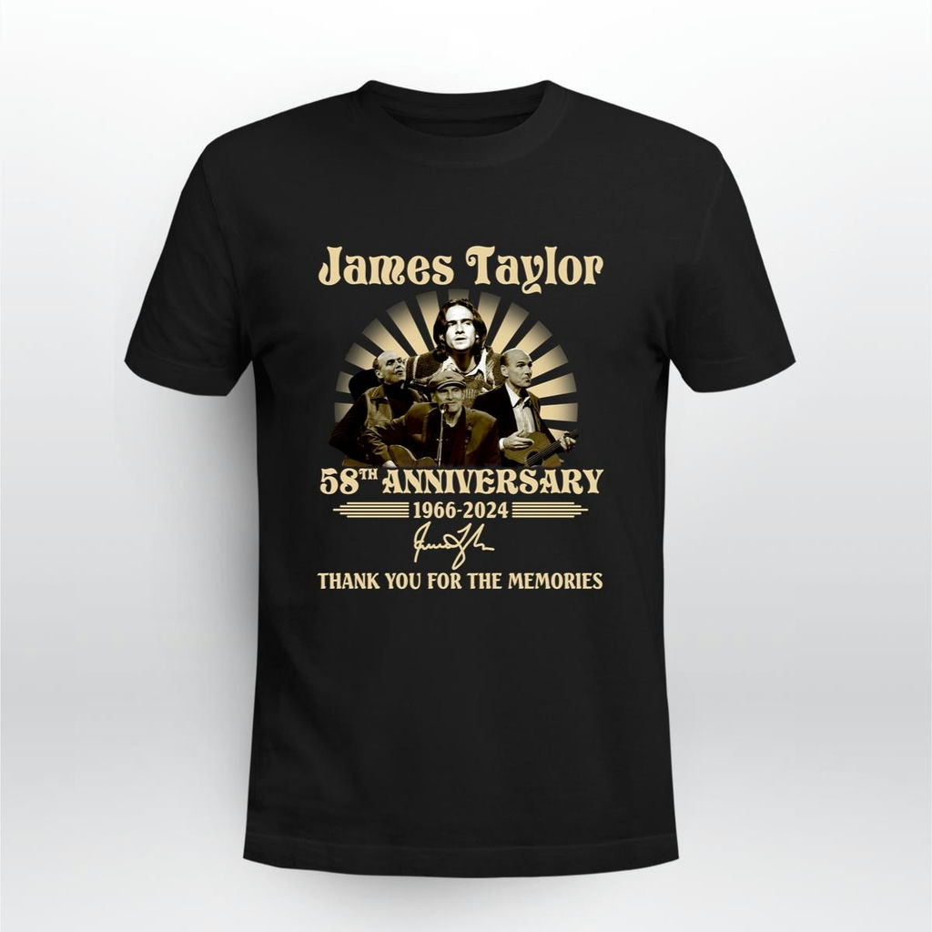 James Taylor 58th Anniversary 1966 2024 Signatures Thank You For The Memories T Shirt