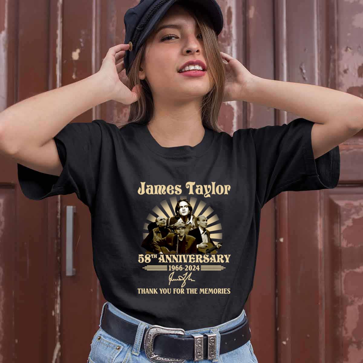 James Taylor 58th Anniversary 1966 2024 Signatures Thank You For The Memories T Shirt