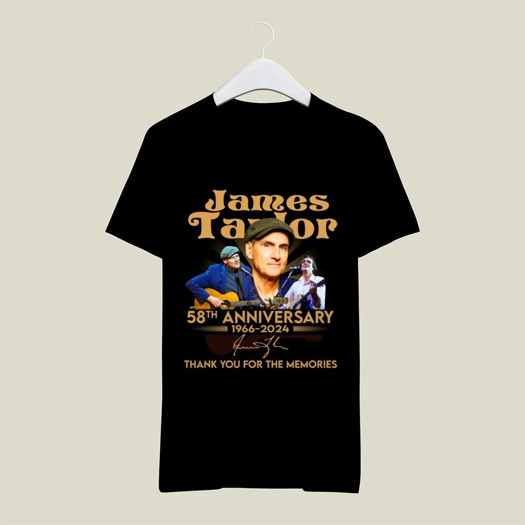 James Taylor 58th Anniversary 1966 2024 Thank You For The Memories Signature T Shirt