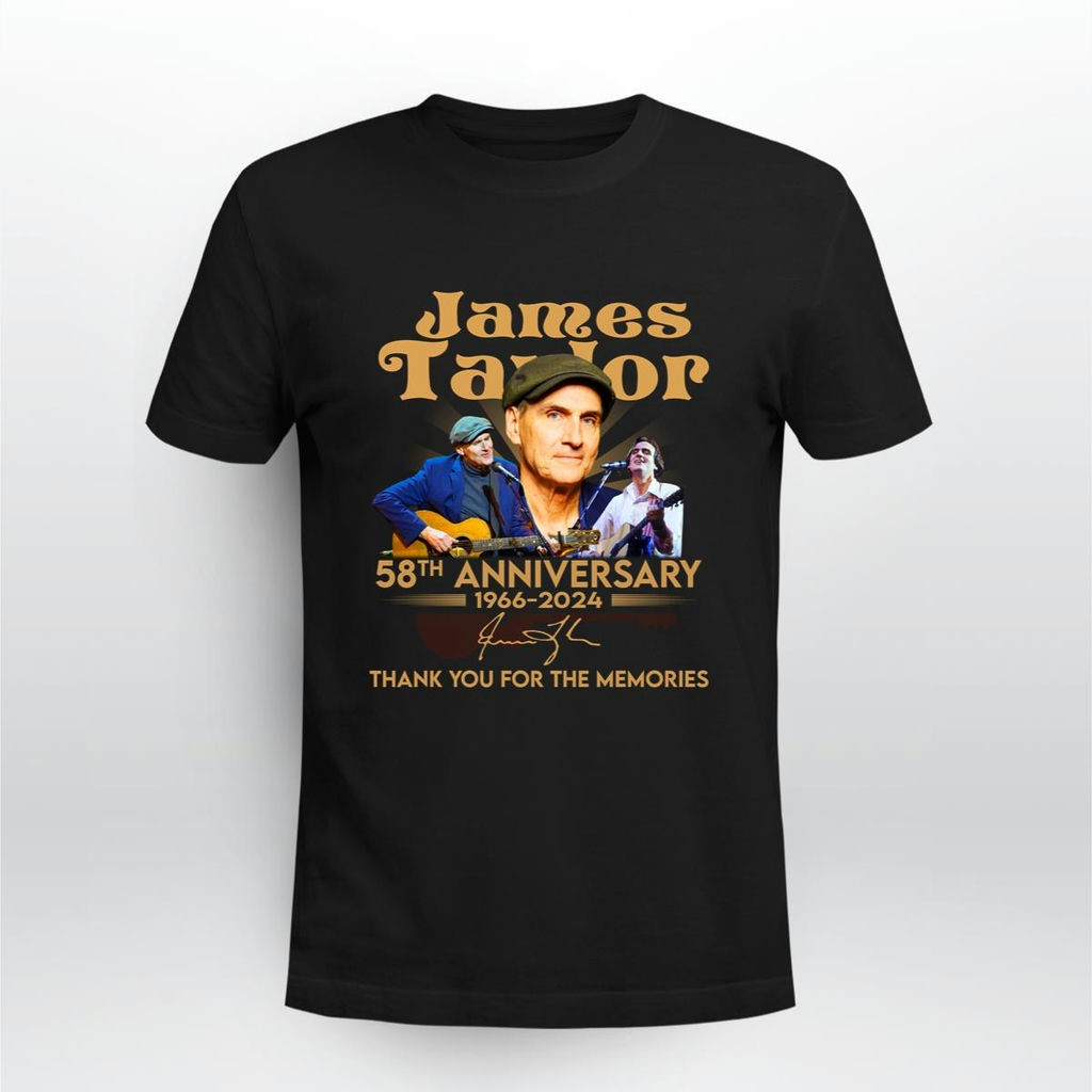 James Taylor 58th Anniversary 1966 2024 Thank You For The Memories Signature T Shirt