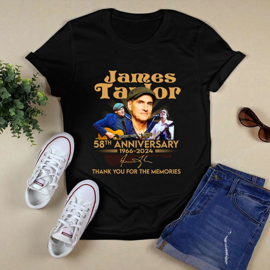 James Taylor 58th Anniversary 1966 2024 Thank You For The Memories Signature T Shirt