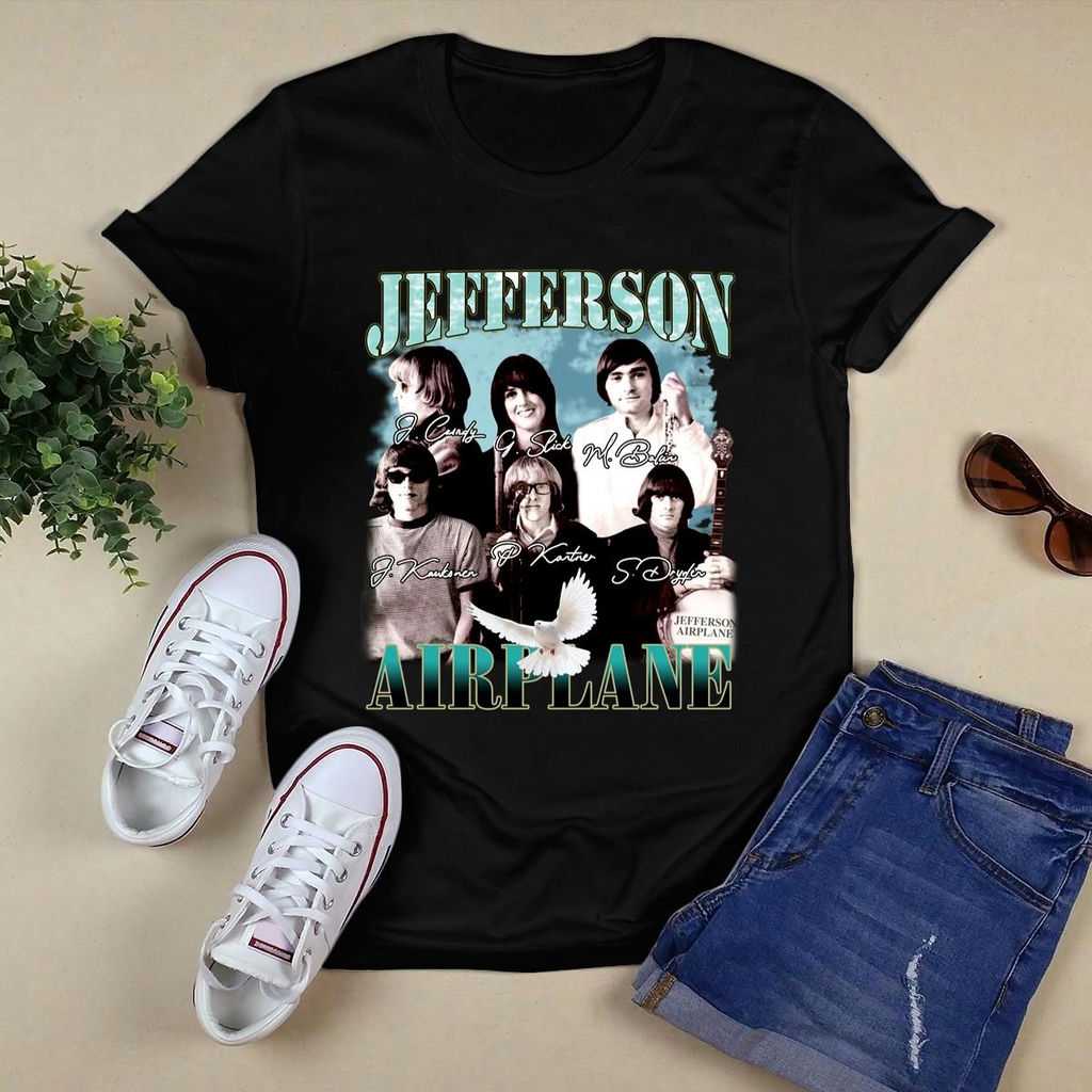 Jefferson Airplane Rock Band Signatures T Shirt