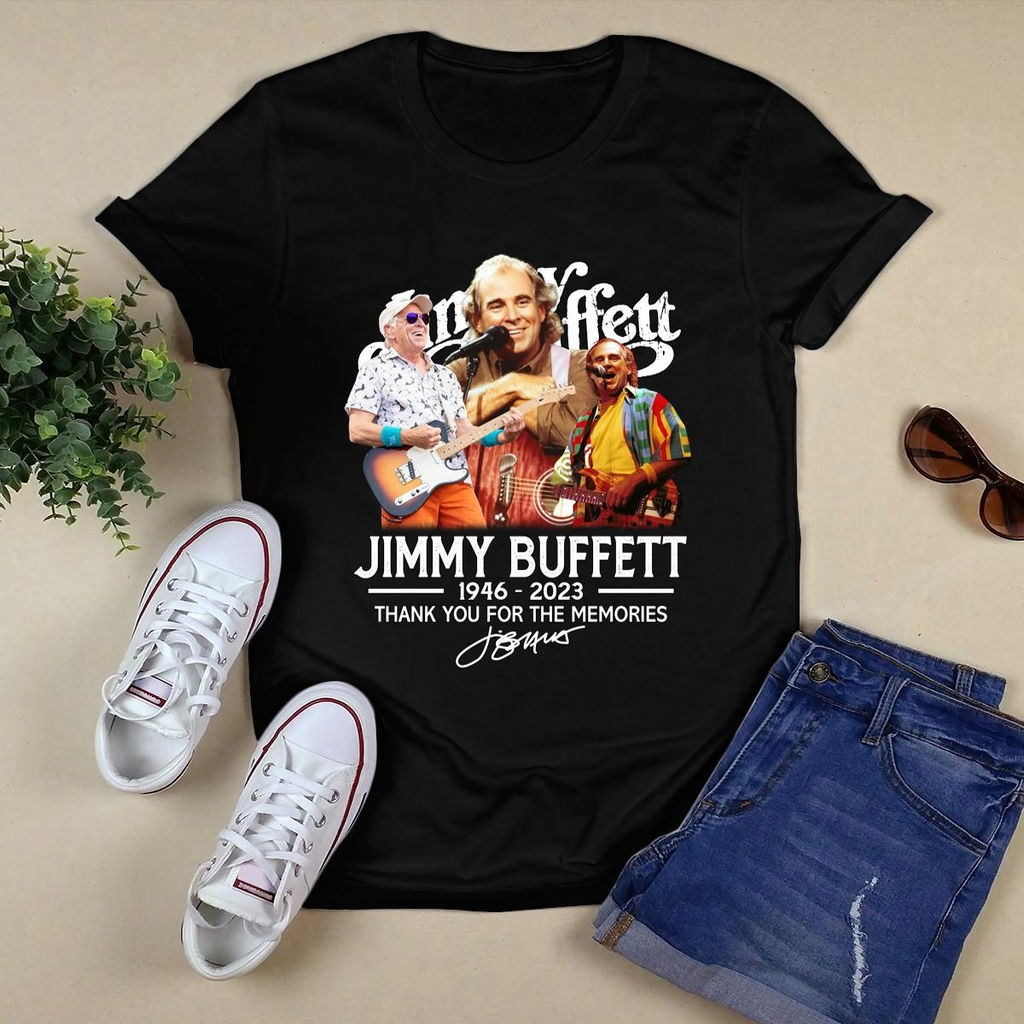 Jimmy Buffett 77 Years 1946 2023 Thank You For The Memories Signaturet T Shirt