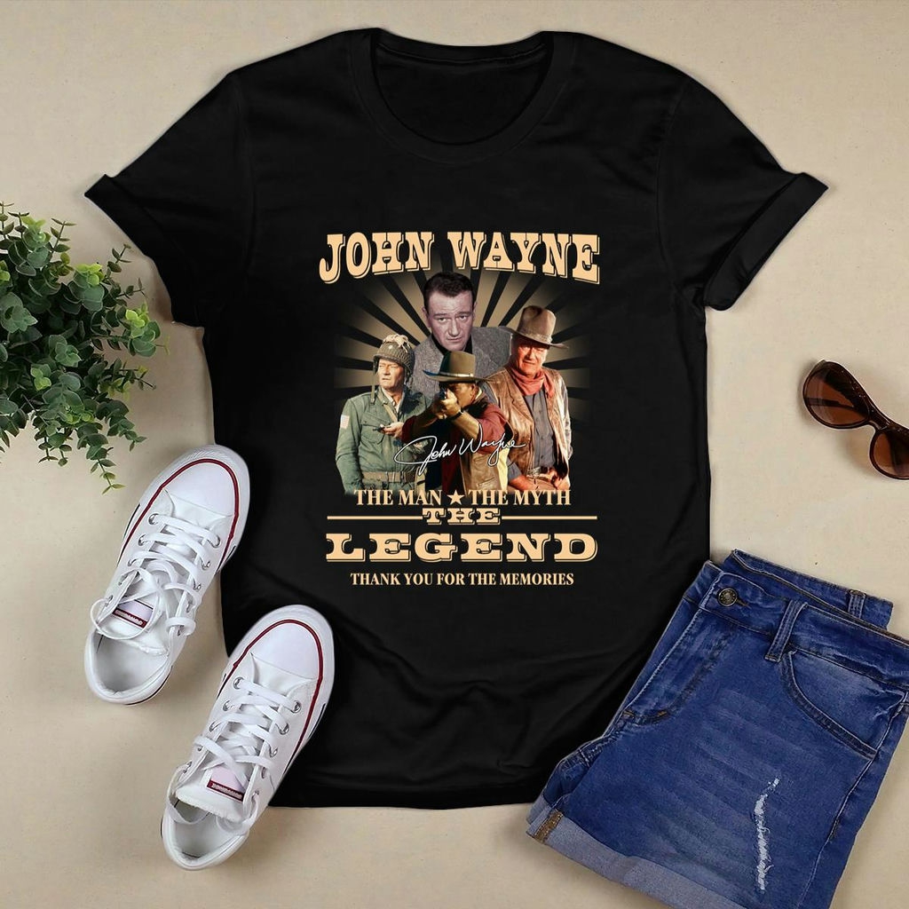 John Wayne The Man The Myth The Legend Signature Thank You For The Memories Shirt