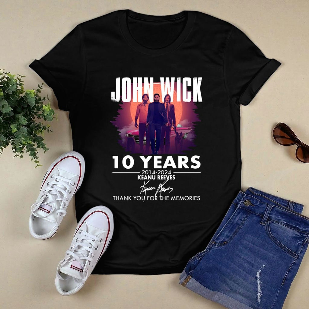 John Wick 10 Years 2014 2024 Keanu Reeves Signature Shirt