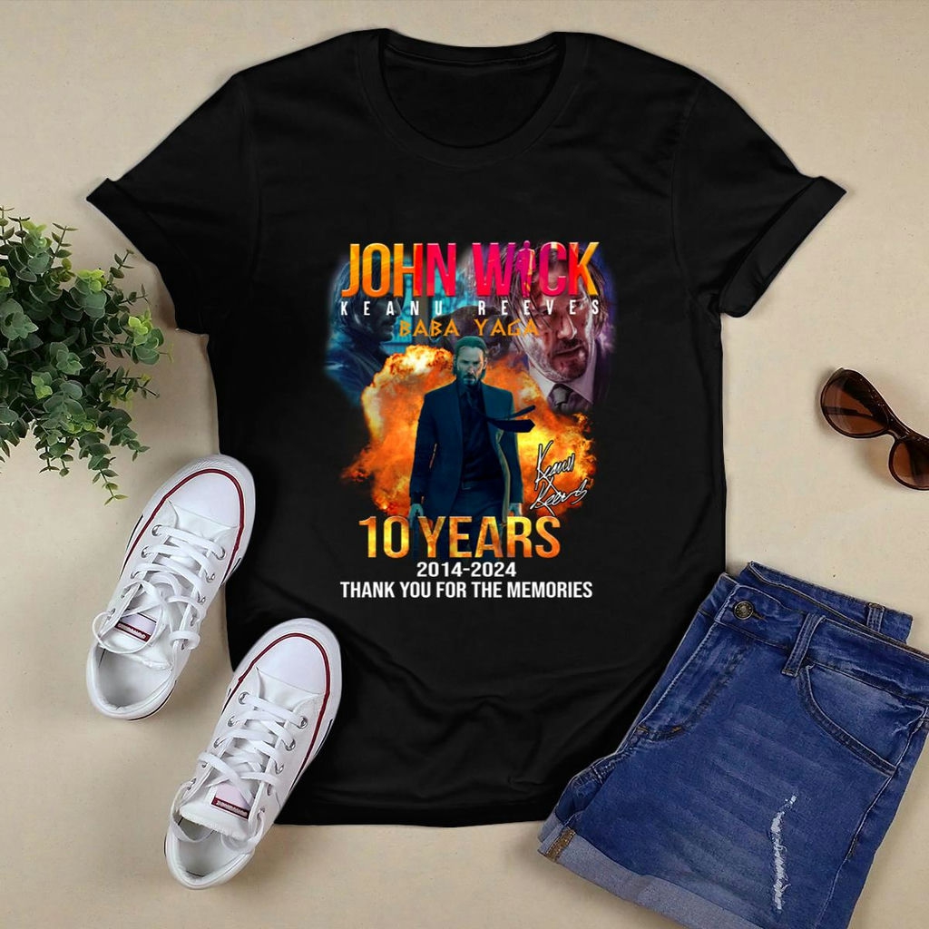 John Wick Keanu Reeves Baba Yaga 10 Years Signatures Shirt