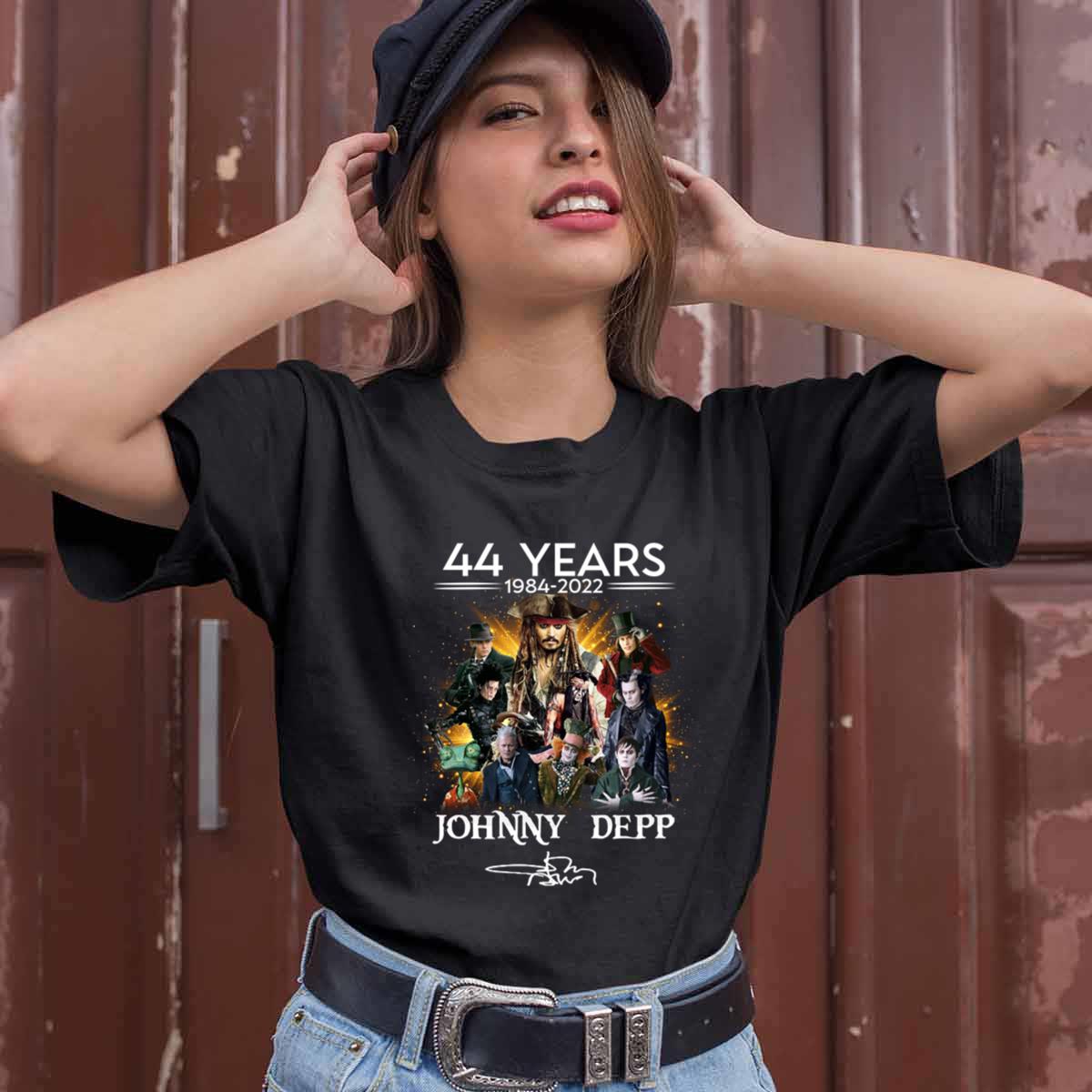 Johnny Depp Signatures 44 Years 1984 2022 Shirt