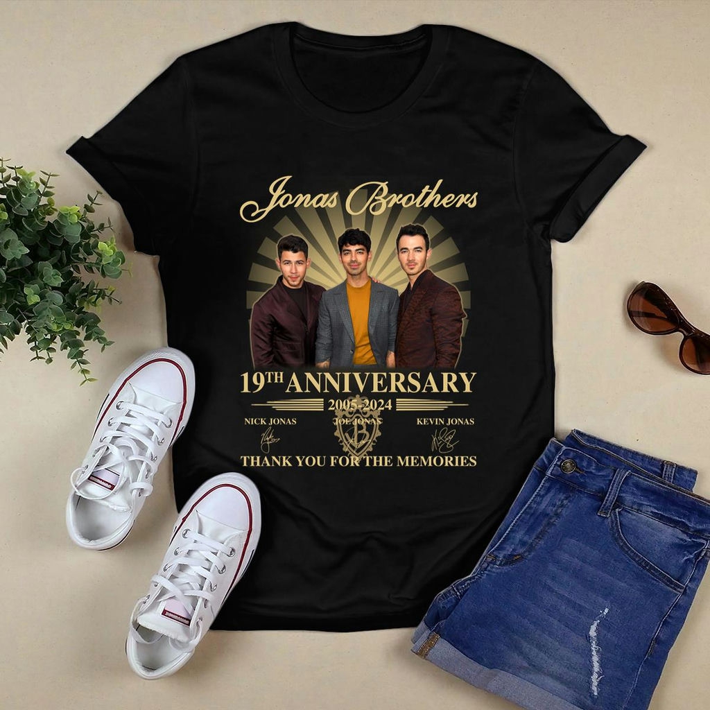 Jonas Brothers 19th Anniversary 2005 2024 Thank You For The Memories Signatures T Shirt