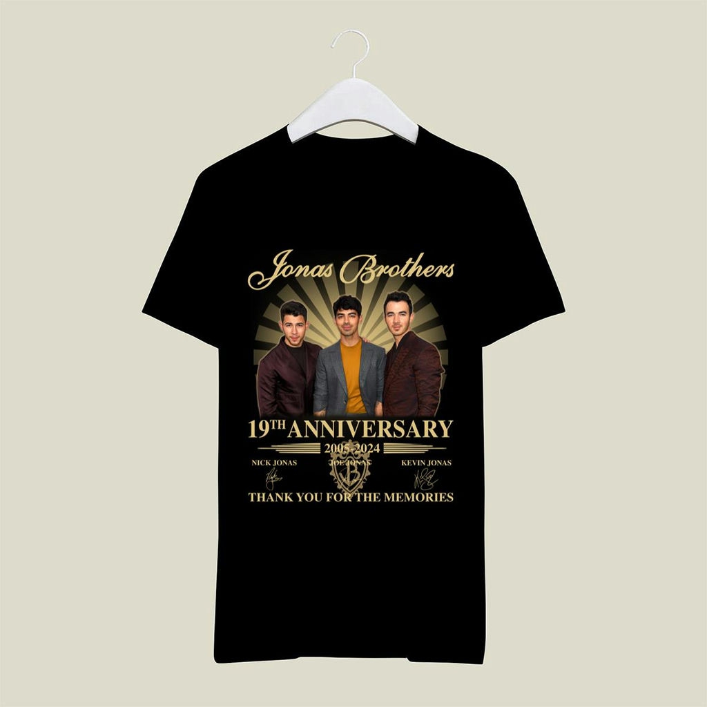 Jonas Brothers 19th Anniversary 2005 2024 Thank You For The Memories Signatures T Shirt