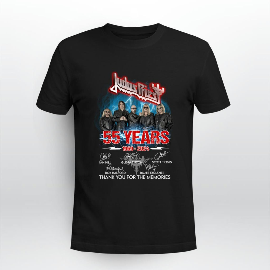 Judas Priest 55 Years 1969 2024 Signatures Thank You For The Memories T Shirt