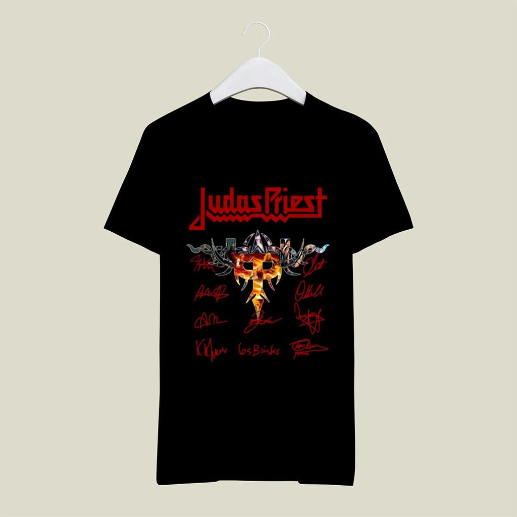 Judas Priest Band Logo Signatures Two Sides T Shirt