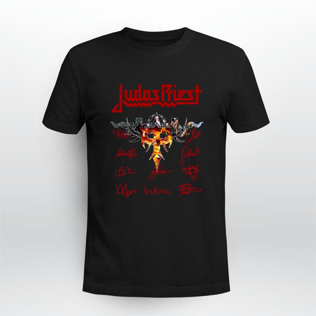 Judas Priest Band Logo Signatures Two Sides T Shirt