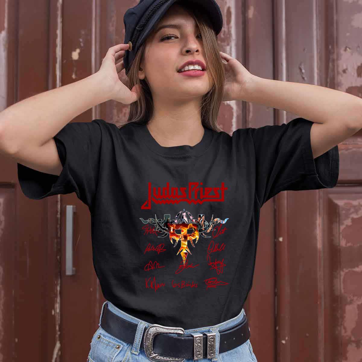 Judas Priest Band Logo Signatures Two Sides T Shirt