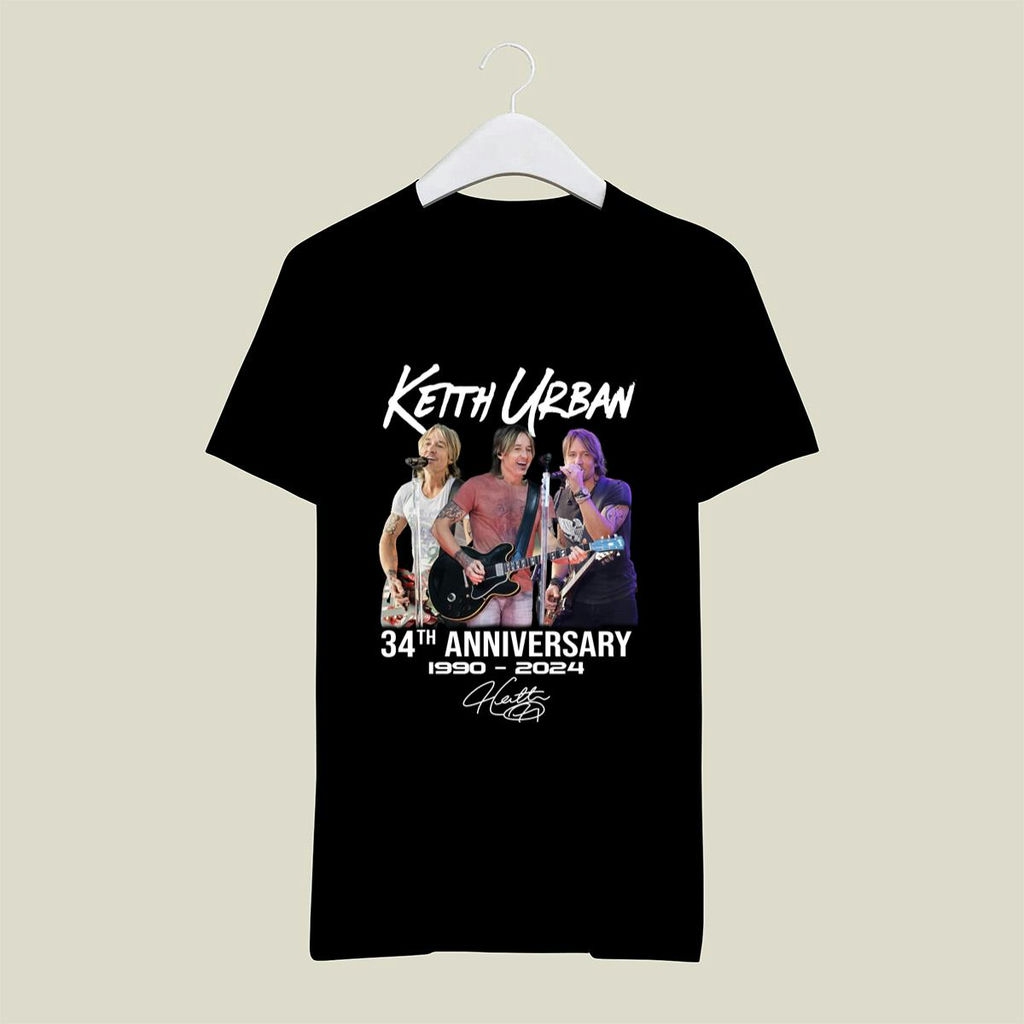 Keith Urban 34th Anniversary 1990 2024 Signature T Shirt