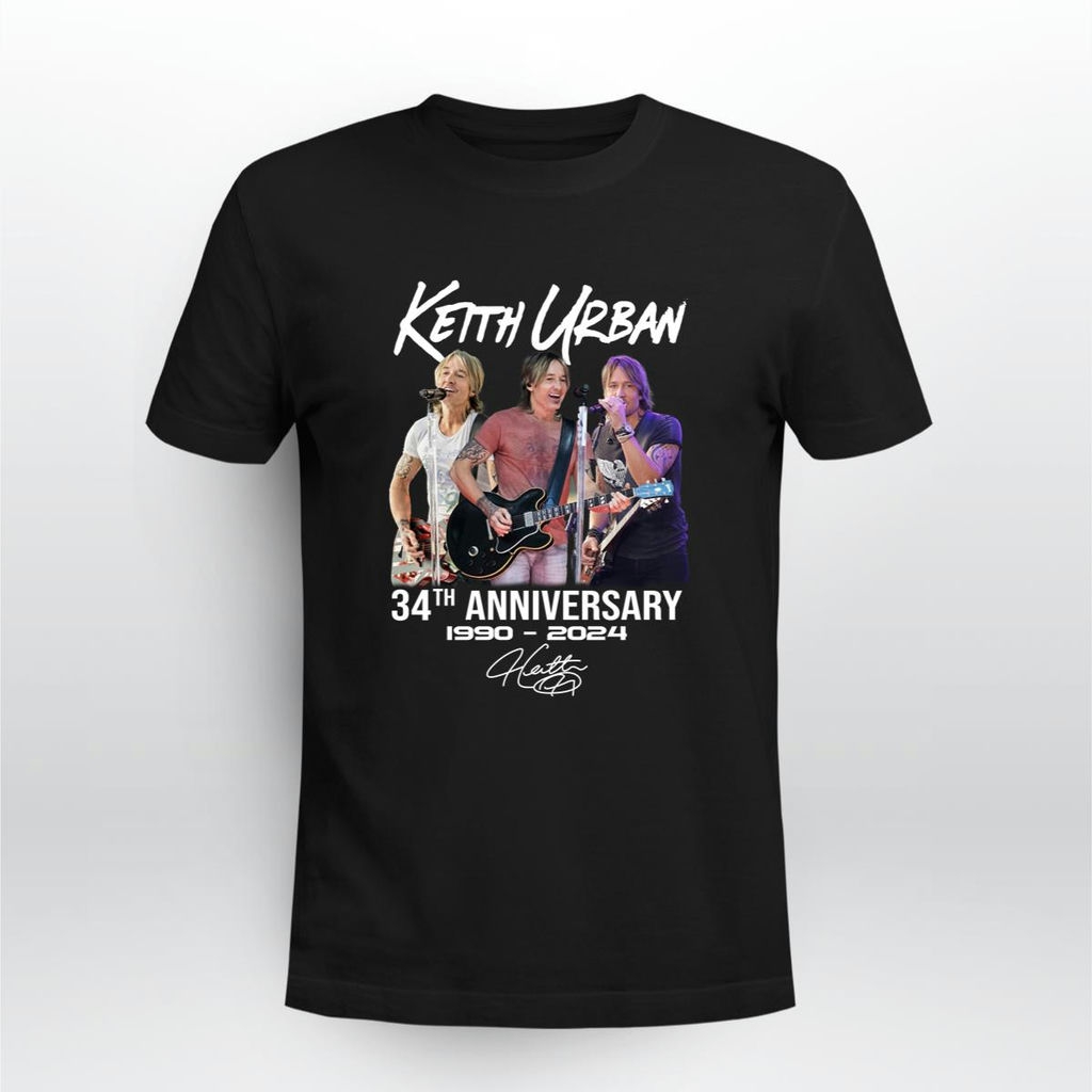 Keith Urban 34th Anniversary 1990 2024 Signature T Shirt