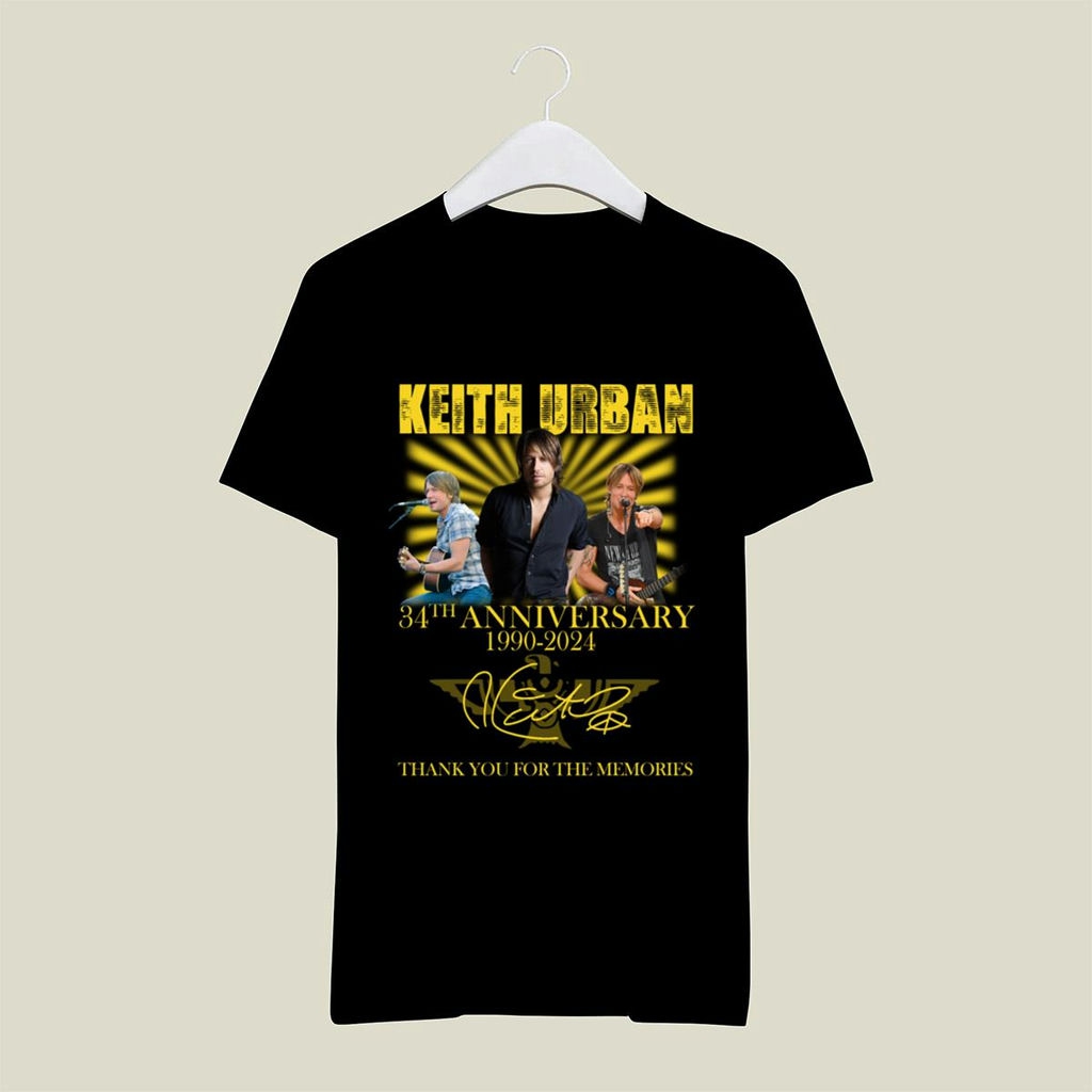 Keith Urban 34th Anniversary 1990 2024 Signature Thank You For The Memories T Shirt