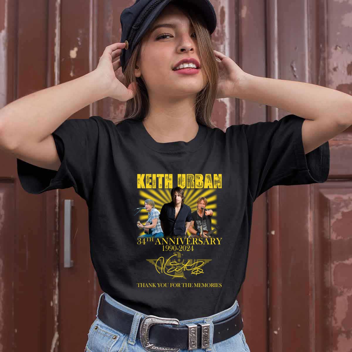 Keith Urban 34th Anniversary 1990 2024 Signature Thank You For The Memories T Shirt