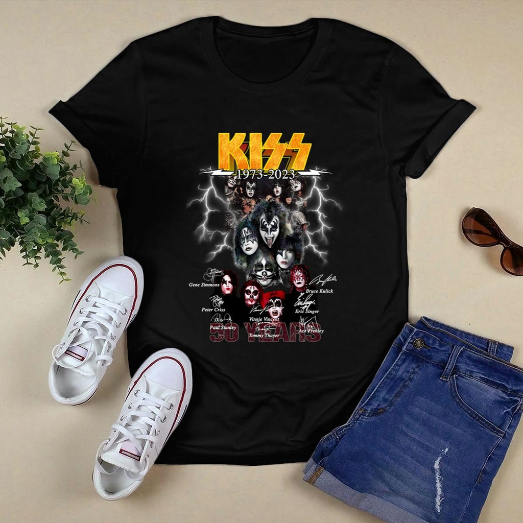 Kiss 50 Years 1973 2023 Signatures T Shirt