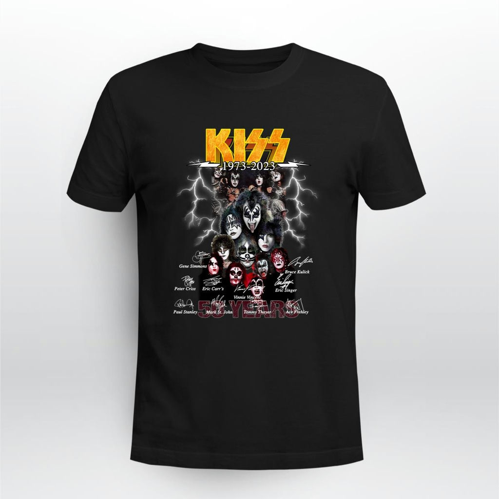 Kiss Band 50 Years 1973 2023 Signatures T Shirt