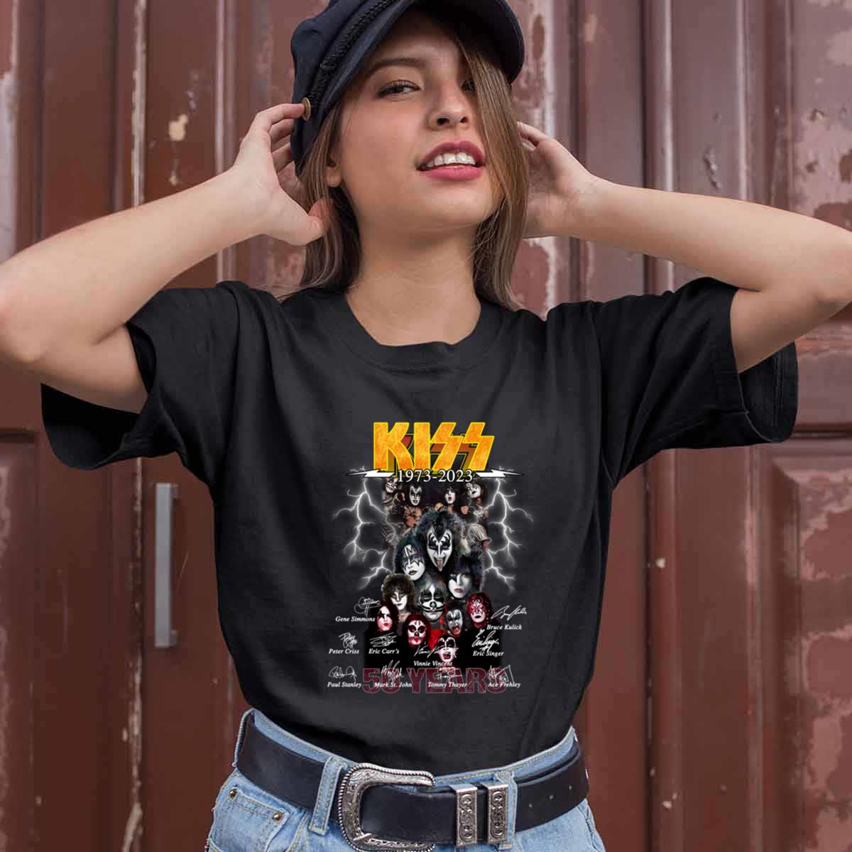 Kiss Band 50 Years 1973 2023 Signatures T Shirt