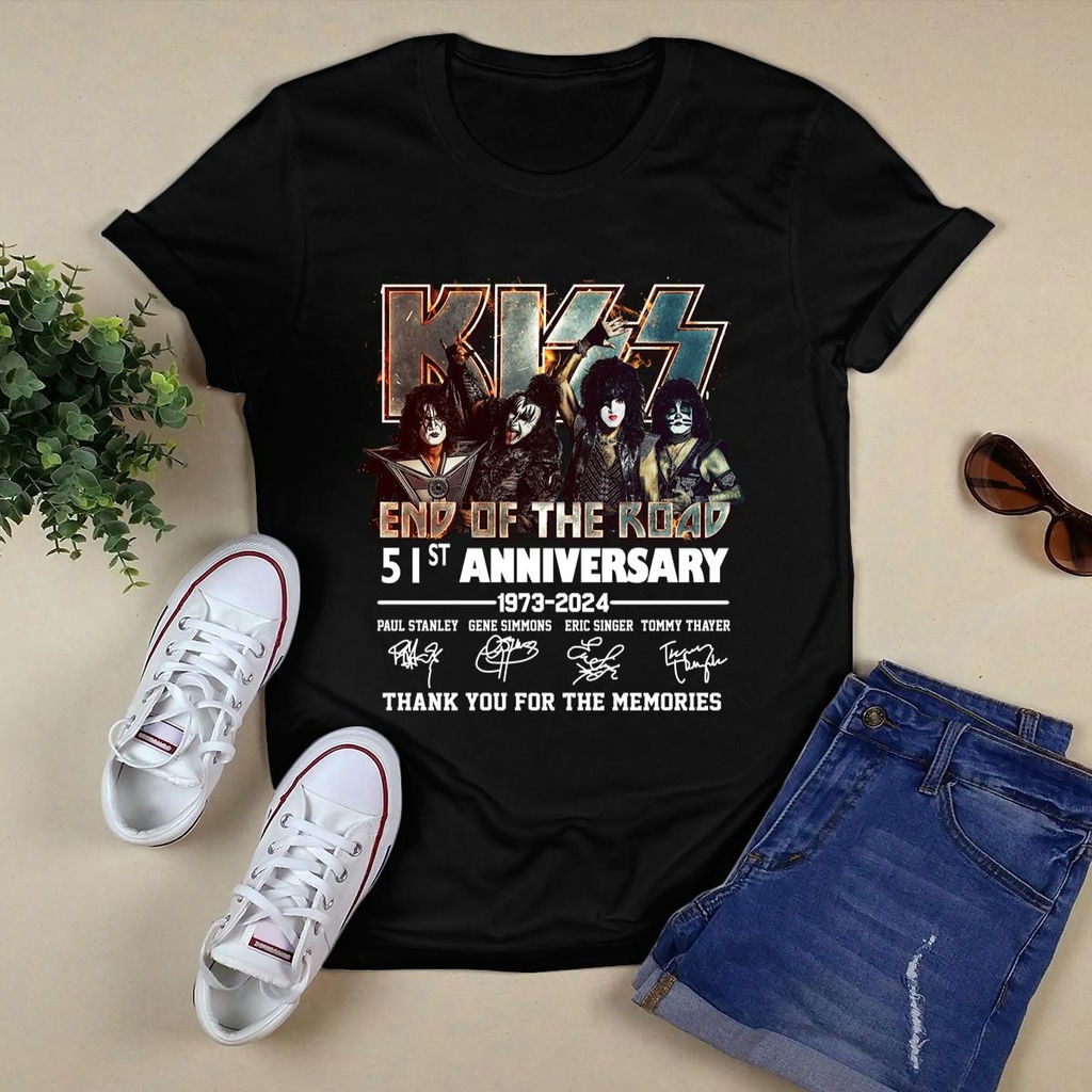 Kiss Band 51st Anniversary 1973 2024 Signature T Shirt