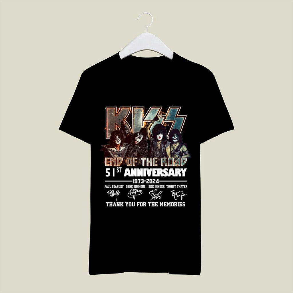 Kiss Band 51st Anniversary 1973 2024 Signature T Shirt