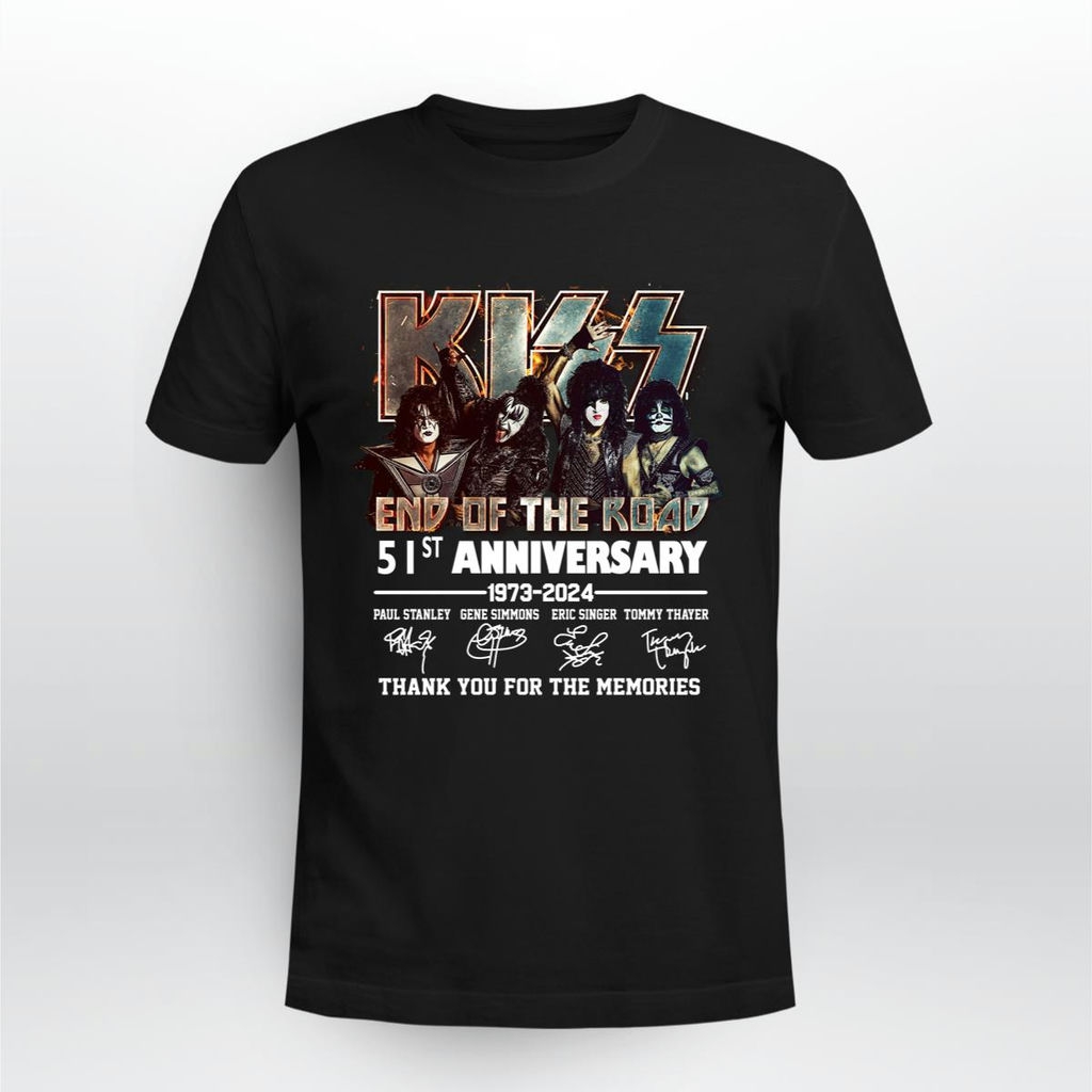 Kiss Band 51st Anniversary 1973 2024 Signature T Shirt